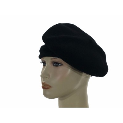Laulhere French Merinos 100% Wool Hat Beret Chopin Black Made In France 6 7/8  eb-44274707